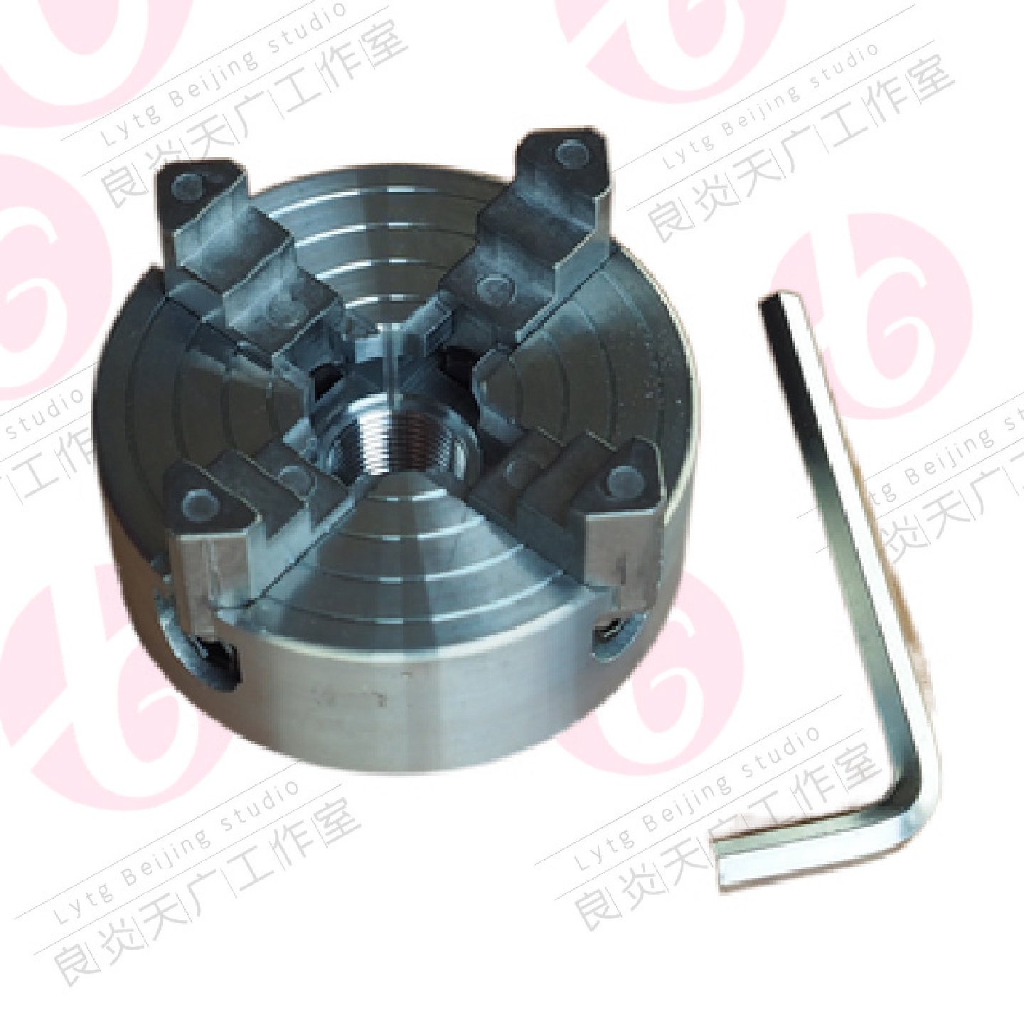 锌合金压铸四爪单动自定心卡盘夹具自找中心卡头50夹紧锁紧