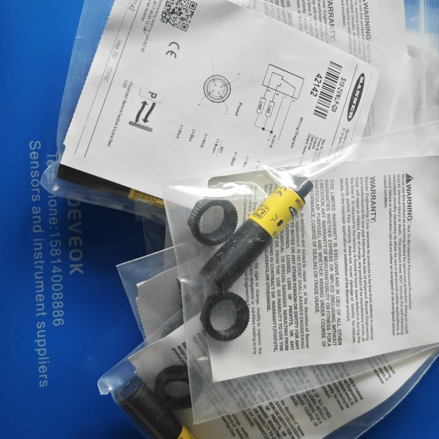 询价全新邦纳传感器S18-2VPFF150-Q8，原装正品未拆封