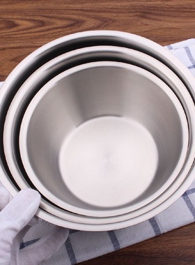 1出口家用料理盆小汤碗304不锈钢打蛋搅拌盆加厚烘焙器皿141618cm