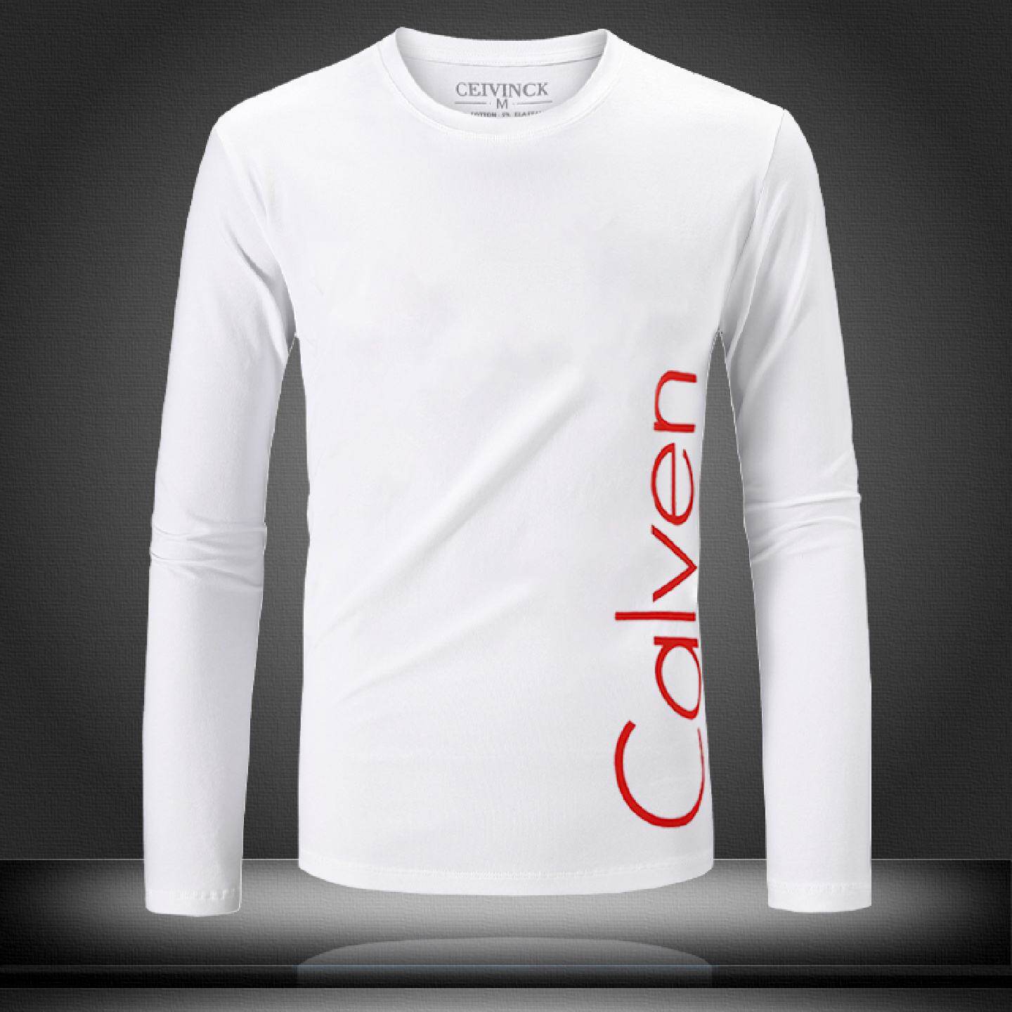 秋季恤男长袖莱卡棉男装圆领修身上衣潮韩版体恤打底衫欧洲站潮男