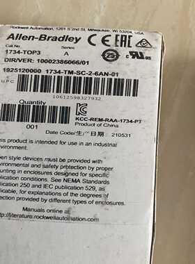 罗克韦尔AB1734-TOP3全新原装正品（数量6）--议价商品