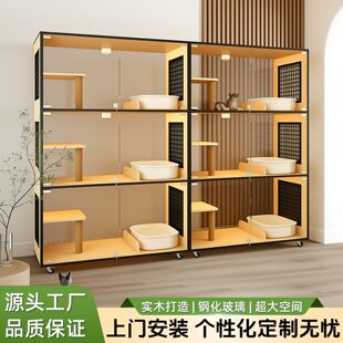 定制宠物店实木猫柜狗笼子寄养柜繁育柜家用猫窝狗窝展示柜寄养柜