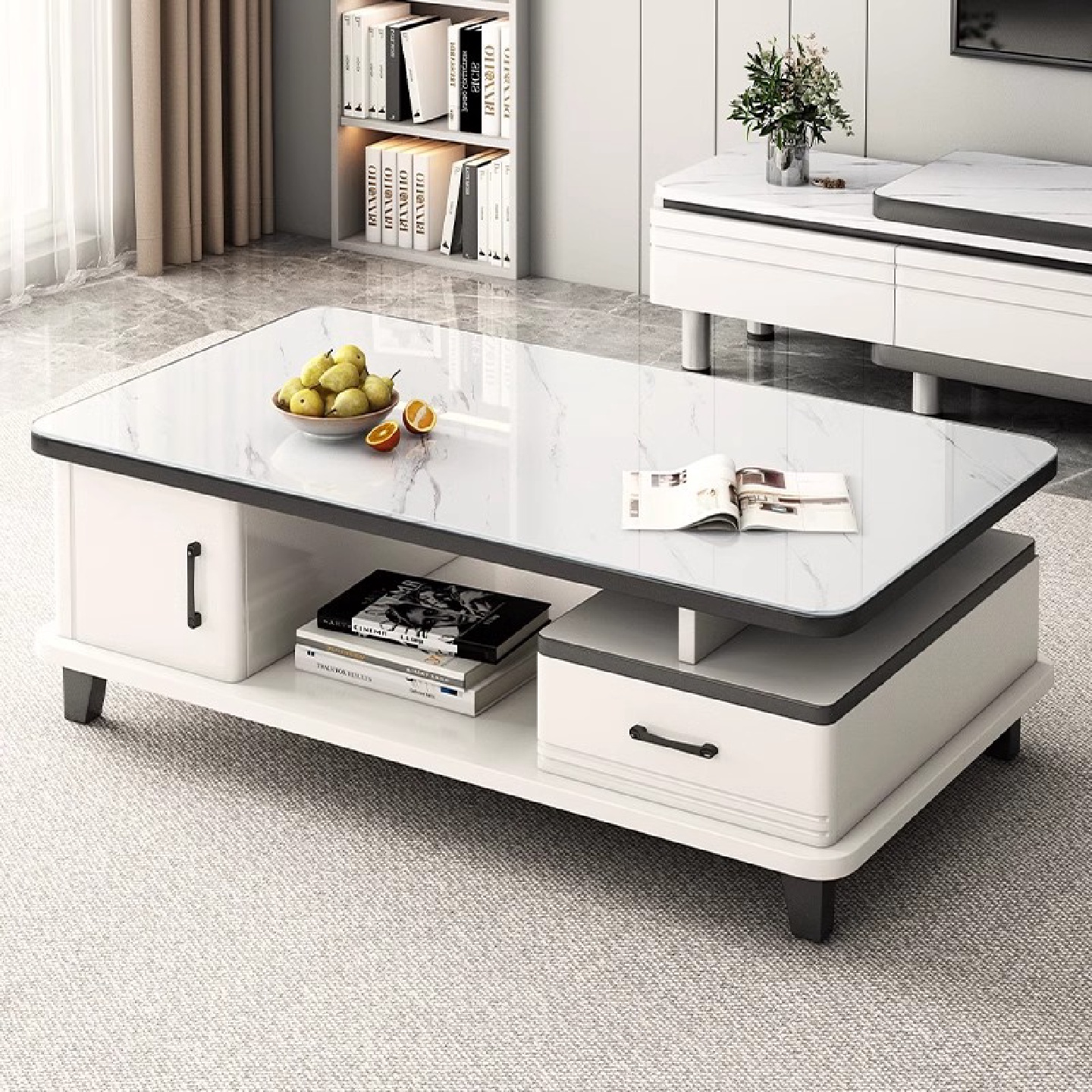 茶几客厅家用小户型桌子简约现代2025新款高端方形岩板沙发茶几桌