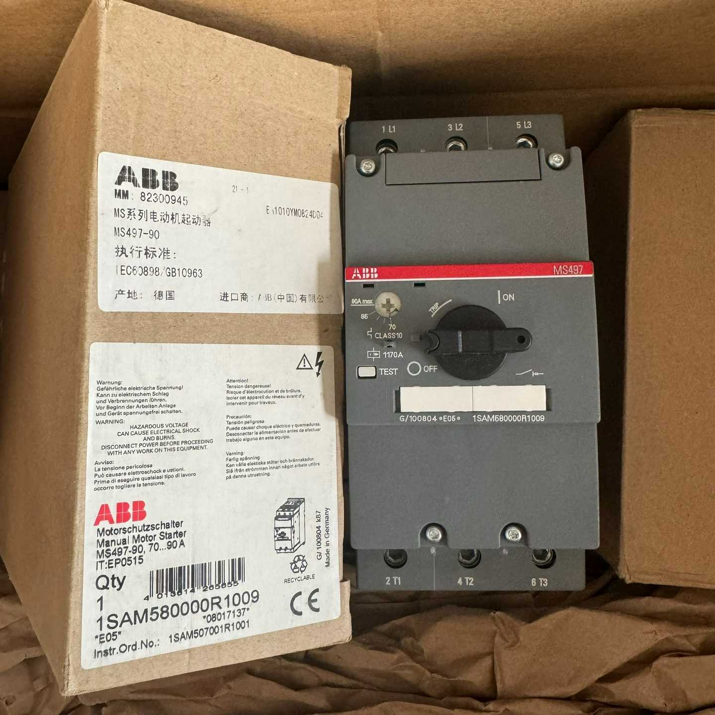 马达断路器MS497-90询价