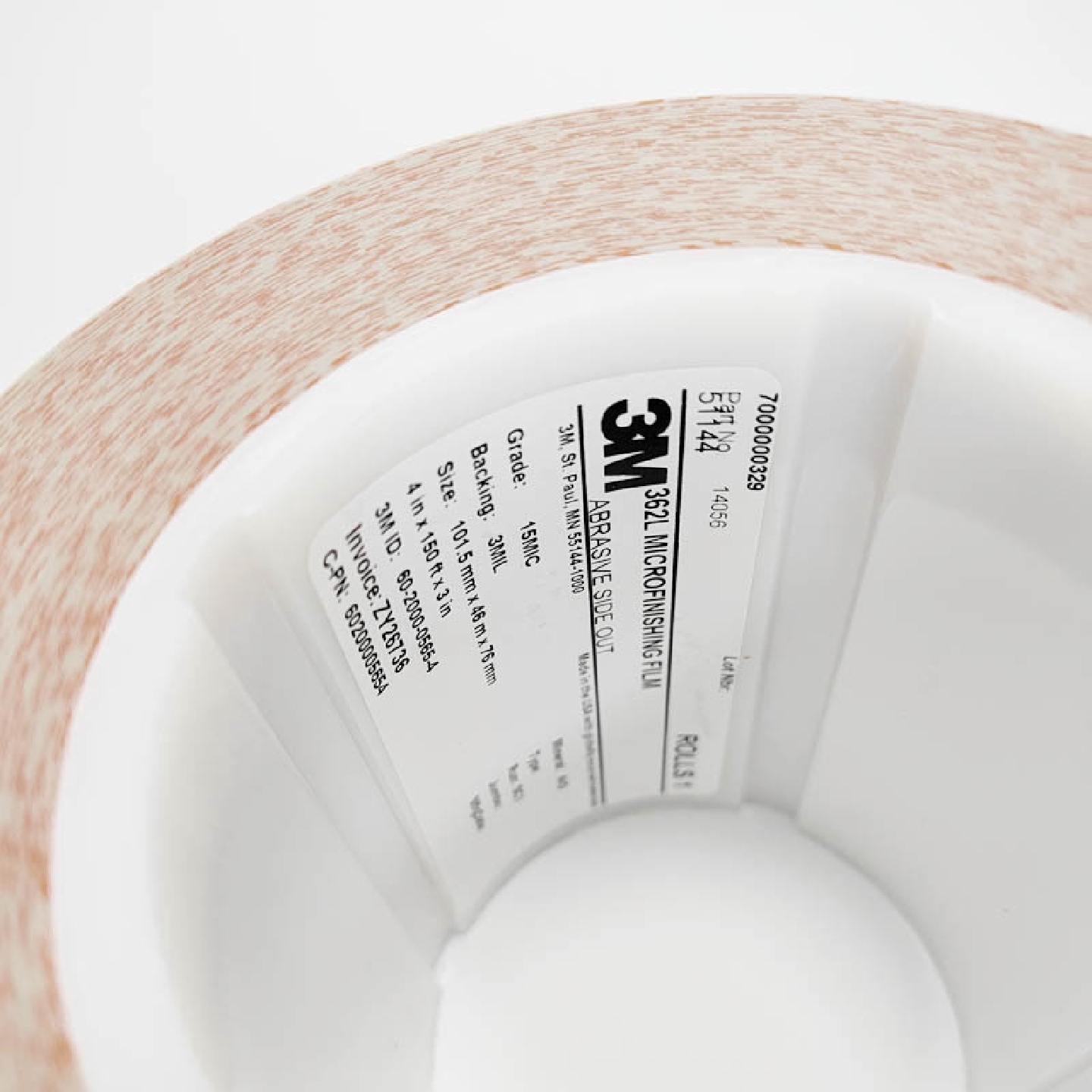 3M362L砂纸40MIC精密研磨砂卷铝压铸件圆柱形扁平零件上薄膜带