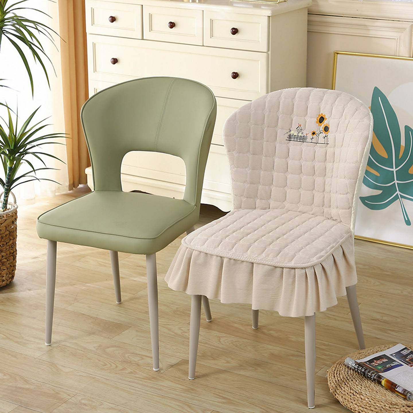 餐桌椅子套罩2025新款欧式凳子套罩高级感座椅套弧形异形餐椅套罩