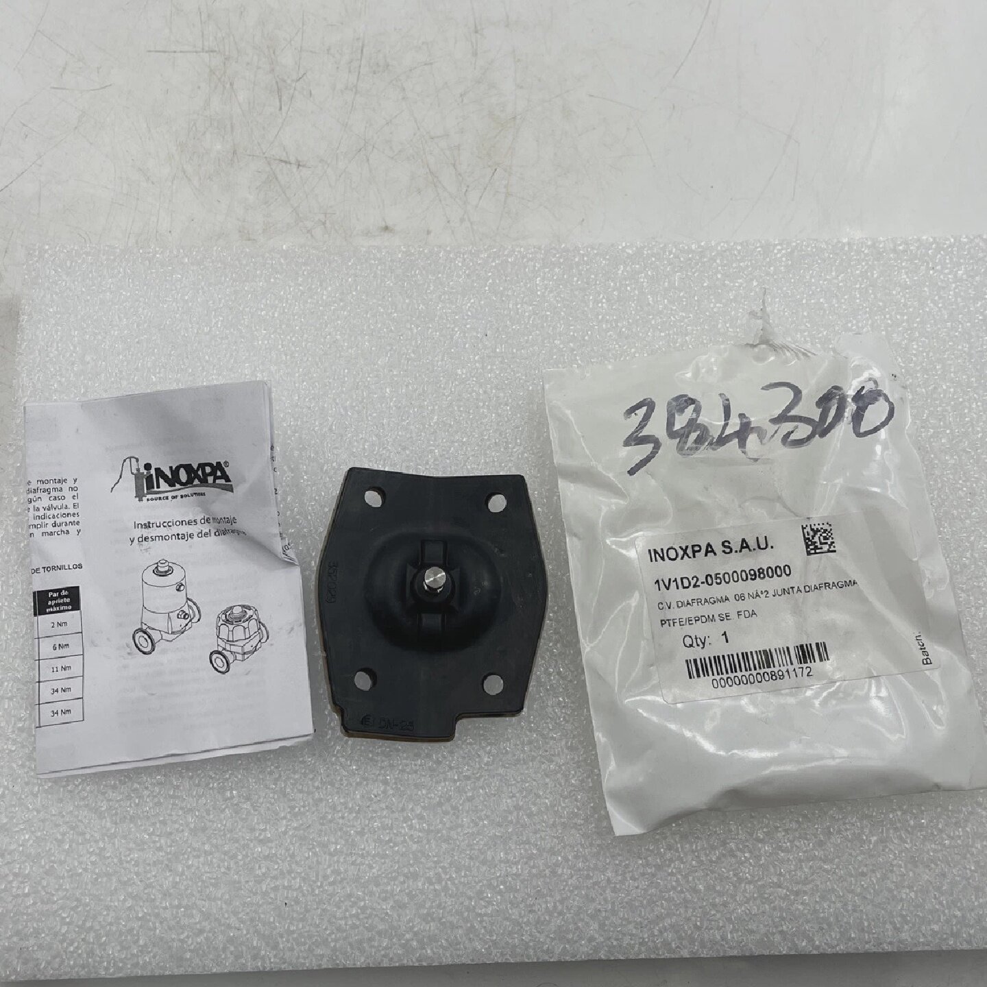 INOXPA 1V1D20500098000 352029 DN25 C.V DIAFRAGMA PTFEEPDM SE - 实物图