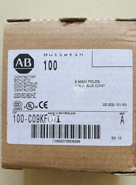 议价AB低压接触器100-C09KF01 100-C09KF10 100-C09F10 AC220V 现