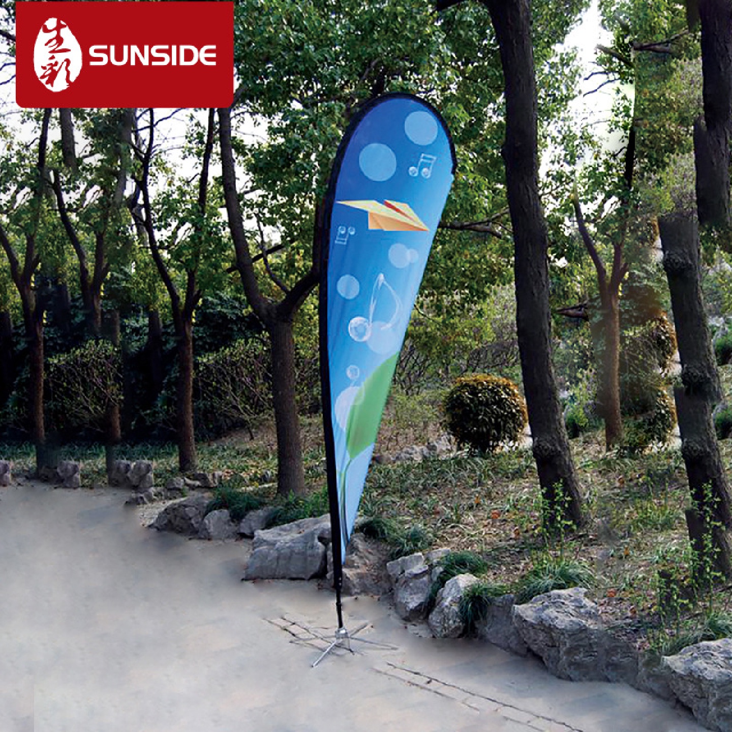 厂家供应3.5M刀旗户外注水道旗配沙滩旗旗杆数码热转印印刷