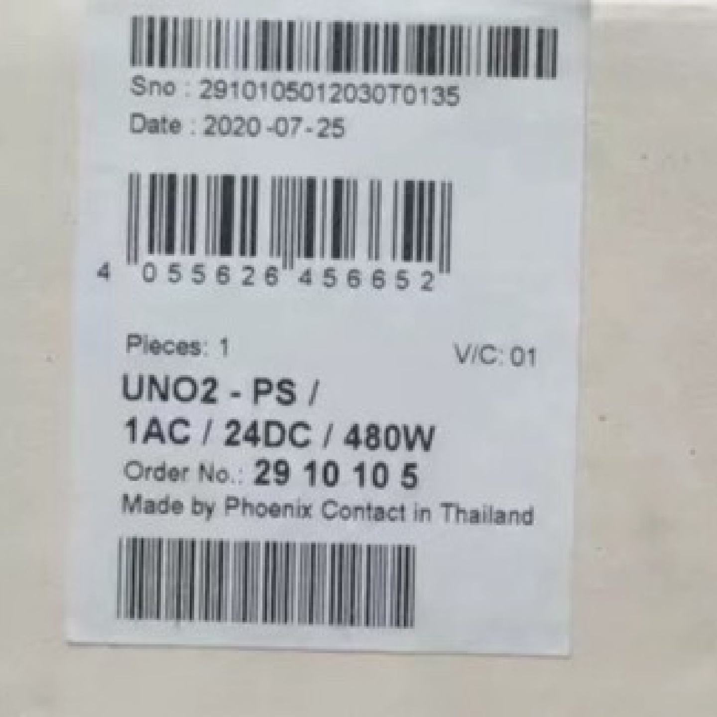 菲尼克斯UNOPS1AC24DC480W电源型-议价 - 实物图
