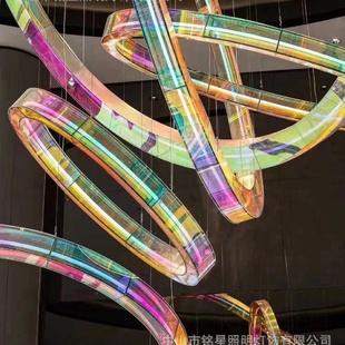 商场开业美陈新款 灯光 中庭吊饰艺术装 置购物中心中厅中庭中空吊装