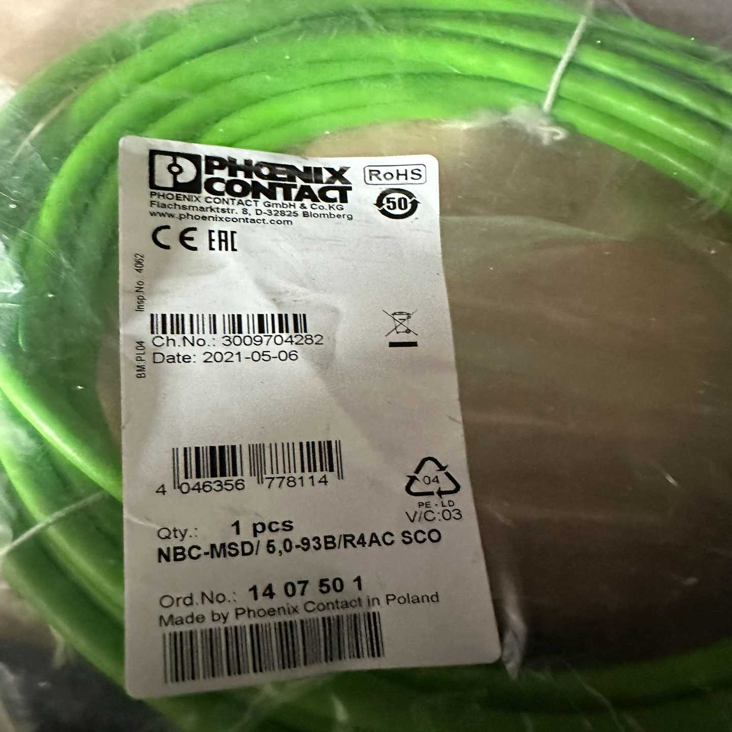 PHOENIX德国菲尼克斯网线NBC-MSD/5.0-93--议价商品