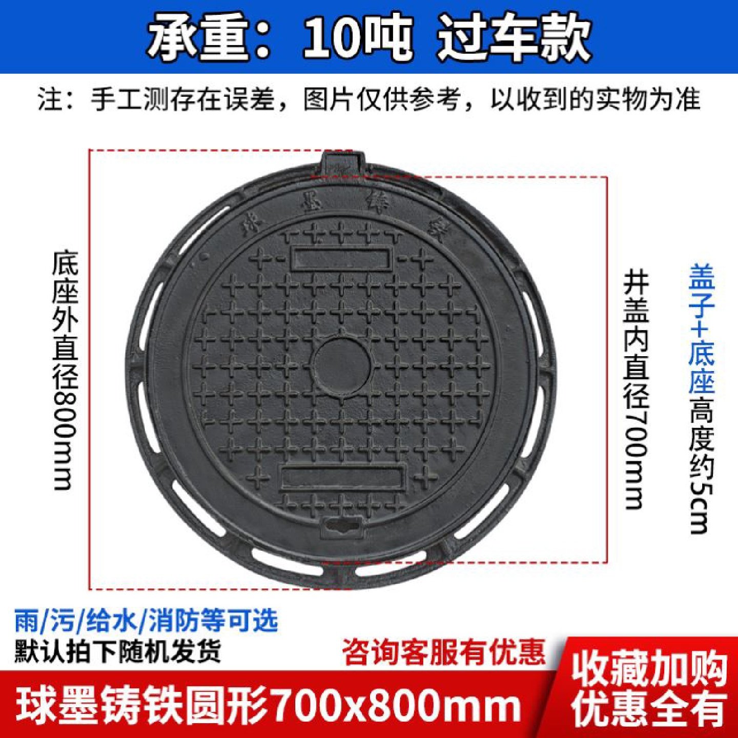 球墨铸铁方型强弱电通信马路窨井盖雨污水电力电缆沟盖板重型井盖,基础建材,井盖,淘宝优惠券,粉丝福利购,淘宝优惠卷