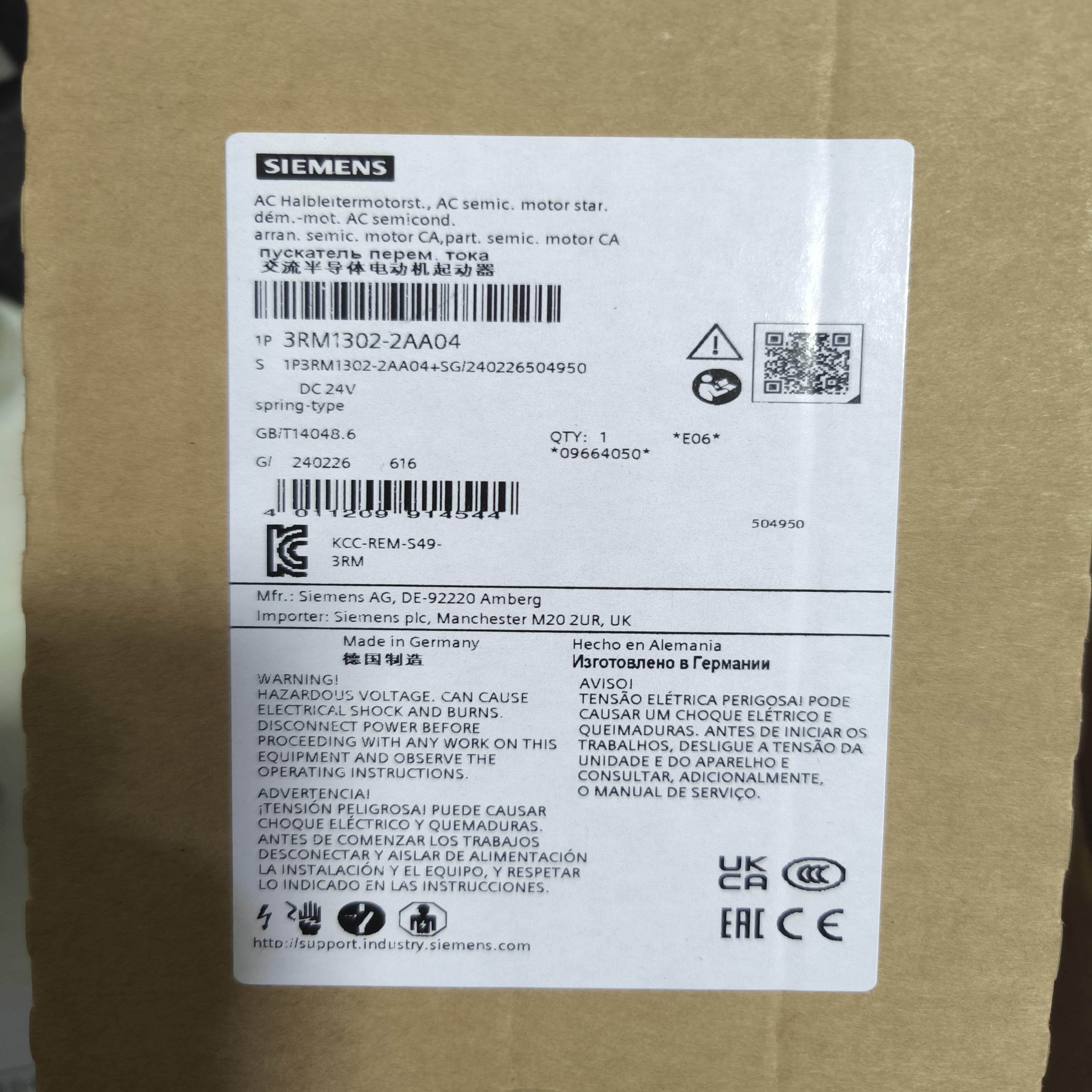 3RM1302-2AA04西门子电动机起动器全新原装正品现货