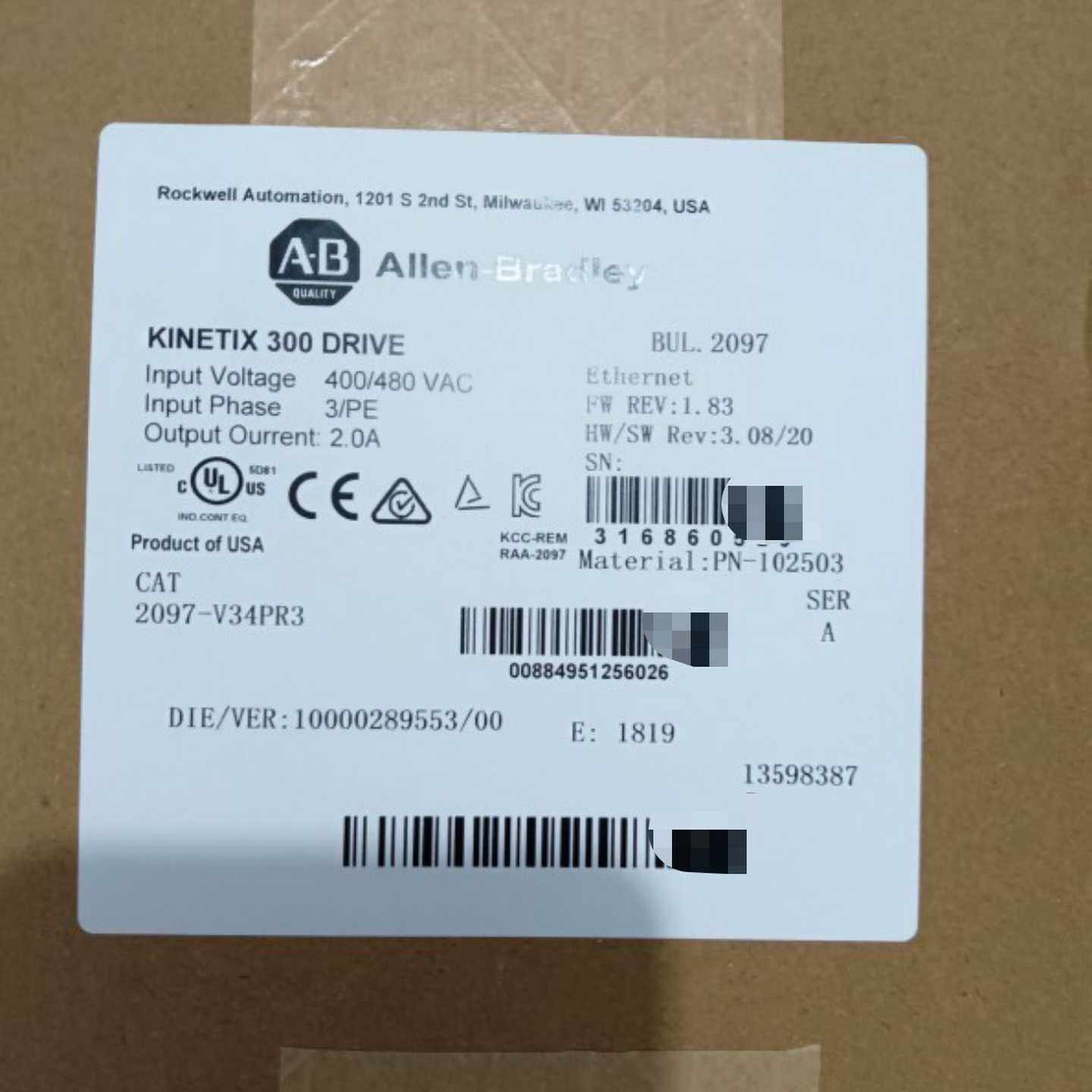 2097-V34PR3Allen-Bradley罗克韦询价