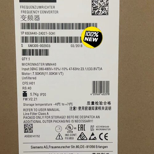 【询价】6SE6440-2AD27-5CA1 变频器MM4