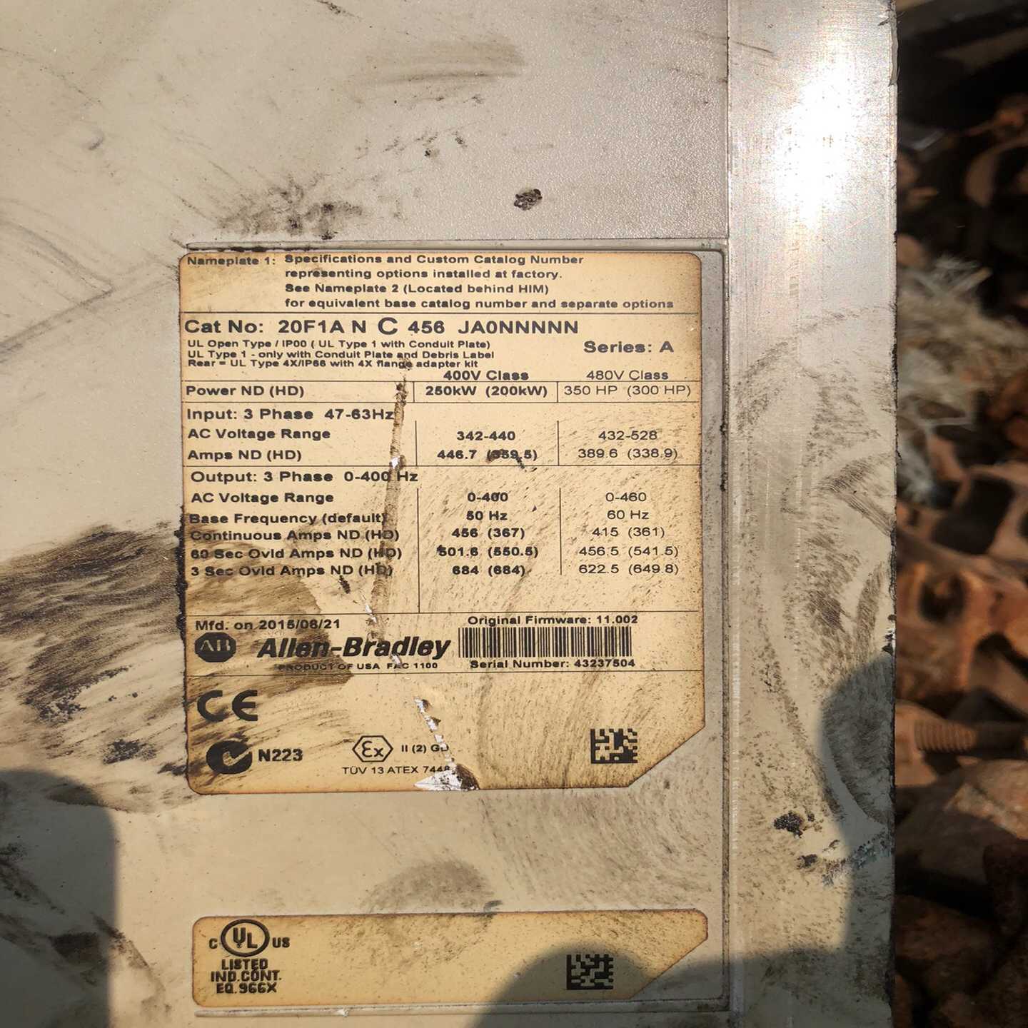 AB变频器20F1ANC456JA0NNNNN本来是主板