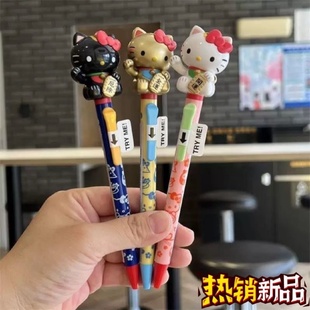 日版三丽鸥kt招财猫摇摇圆珠笔开运招财除厄凯蒂猫hellikitty