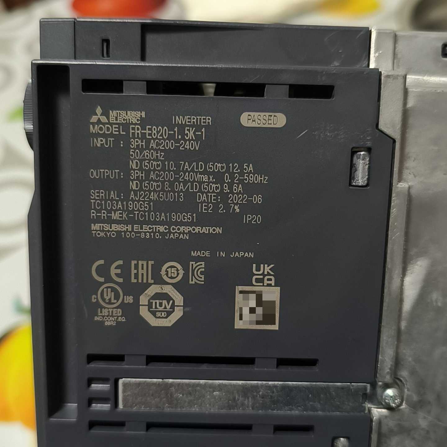 议价三菱变频器,型号FR-E820-1.u5-1,功能正常,成色9维修/现货