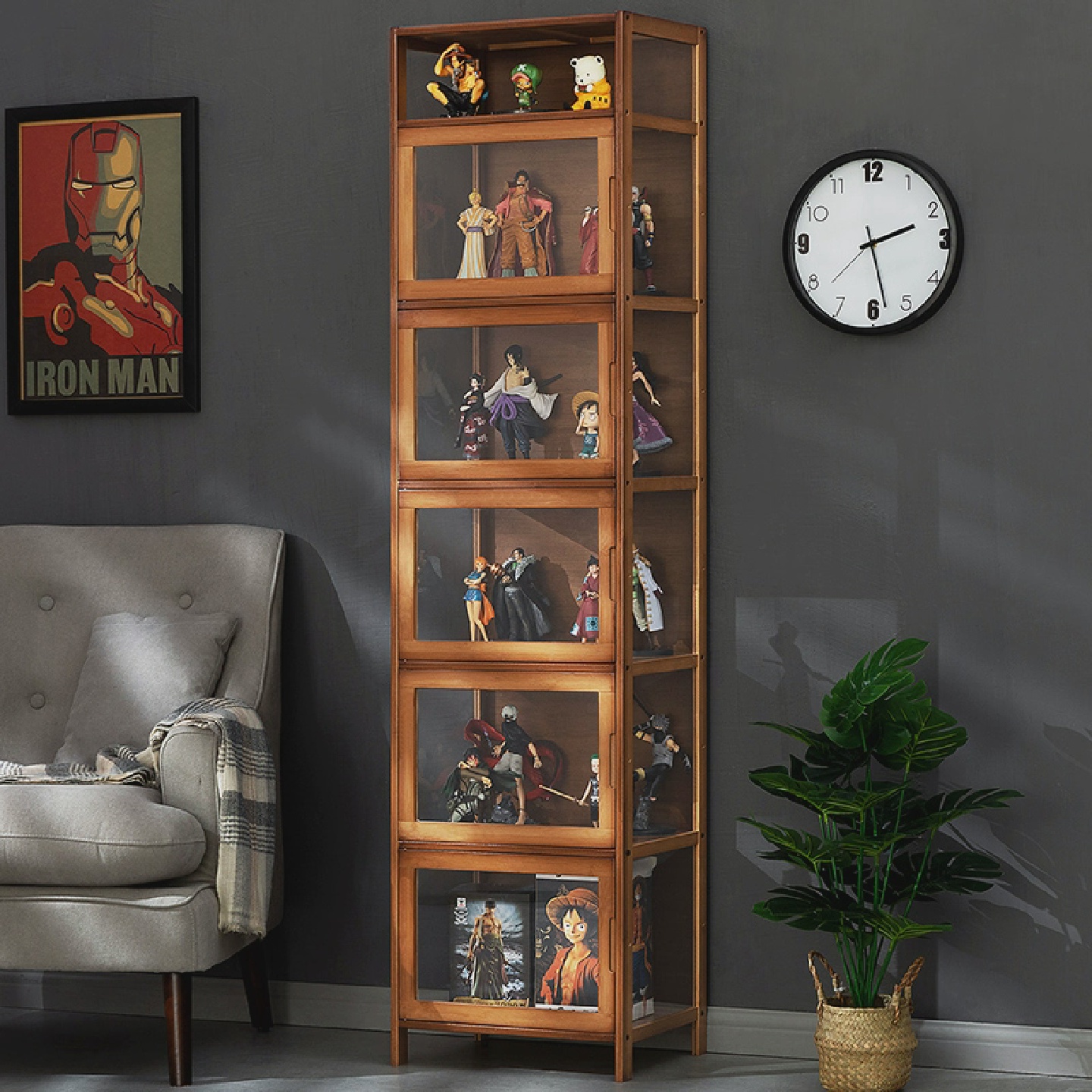 速发模型展示柜压克力陈列模型展示架盲盒摆件收纳透明玻璃柜防尘