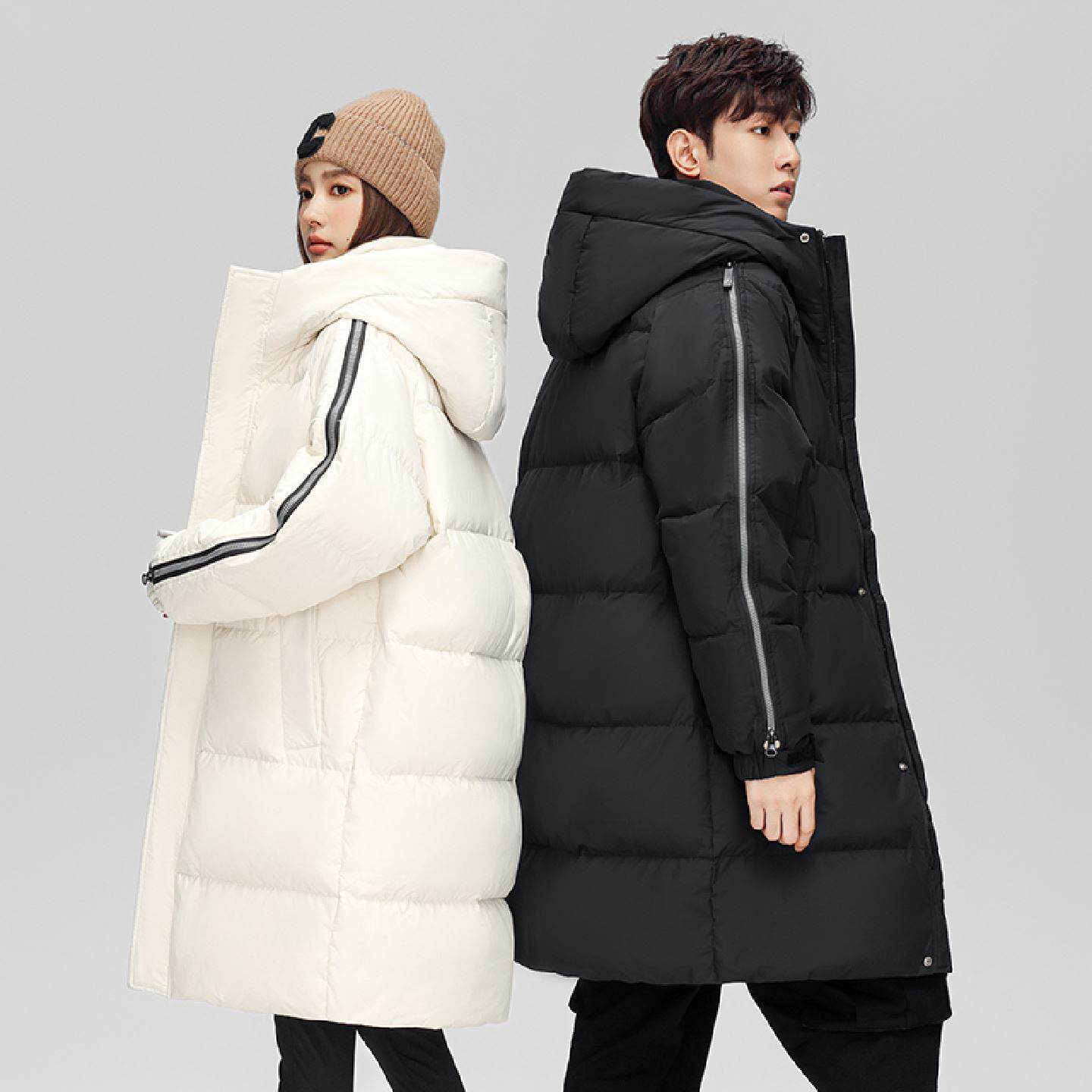 2026中长款羽绒服男女同款冬季新款宽松时尚休闲加厚连帽情侣外套