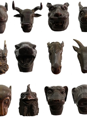 圆明园十二生肖铜首纯手工仿古铜器国风装饰摆件适用于办公室祝福