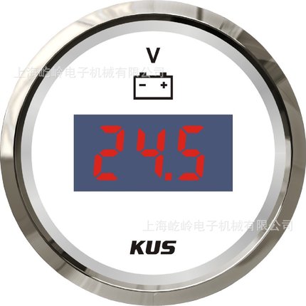 KUS数显数字电压表12V/24V船用车用白色/黑色