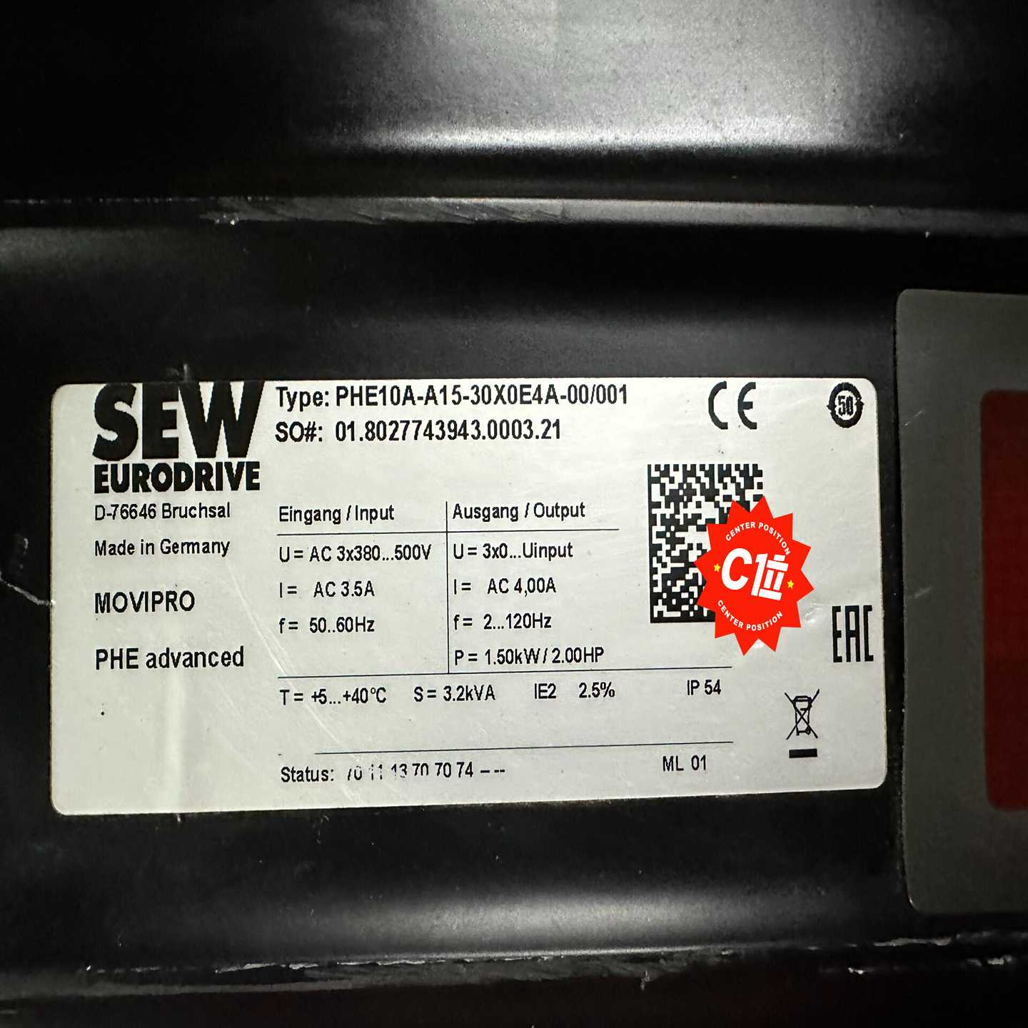 SEW赛威变频器PHE10A-A15-30X0E4A-00询价