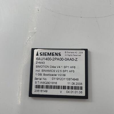 Siemens 6AU1 4002PA000AA0Z 1GB Bootloader Memory Card Used