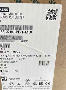 议价6SL3210-1PE21-4AL0功率模块功率模块PM240-2 6SL32101PE214A