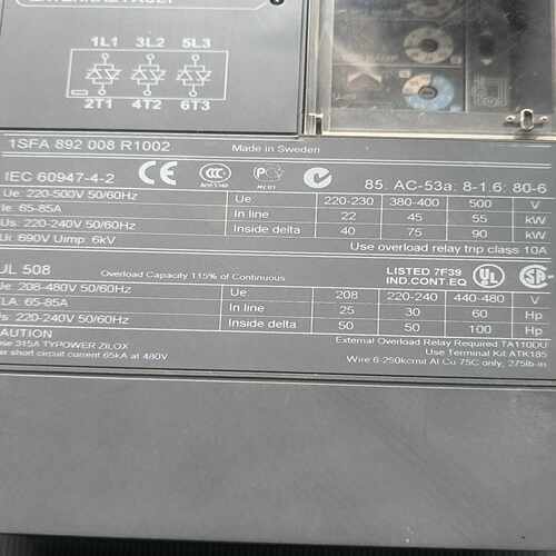 咨询-ABB软启动PSS85/147-500L