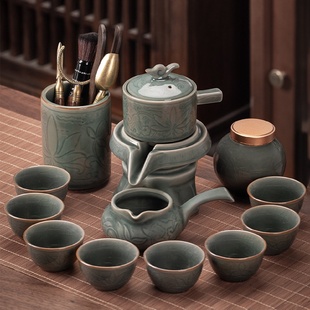 家用高档2024新款 天台悦先自动茶具套装 陶瓷茶壶功夫茶杯小套懒人