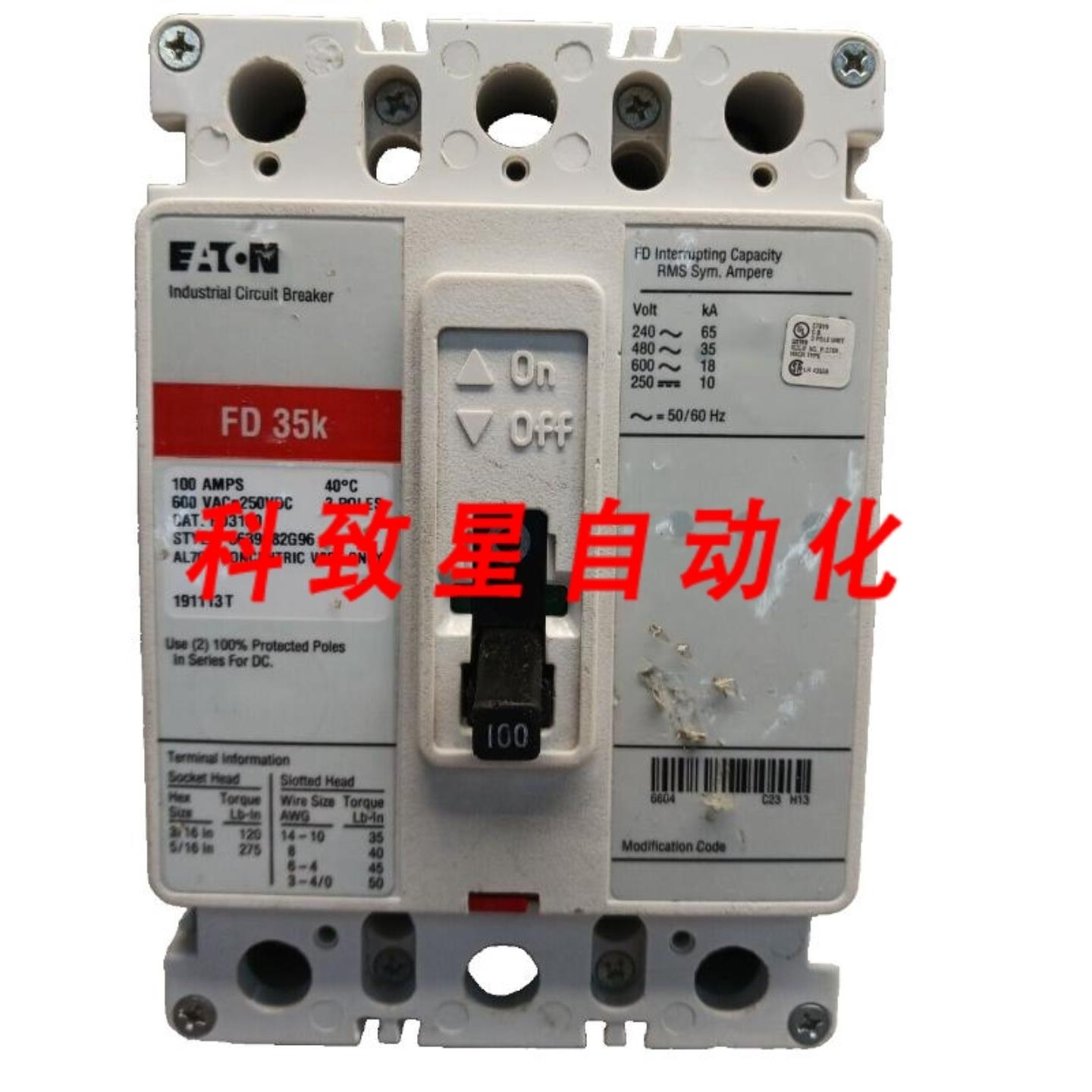 工业配件FD3100 100安培断路器3极600伏电缺口