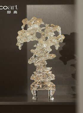 地高家居新中式销售办事处老板办公室书柜山形太湖石高档饰品工艺