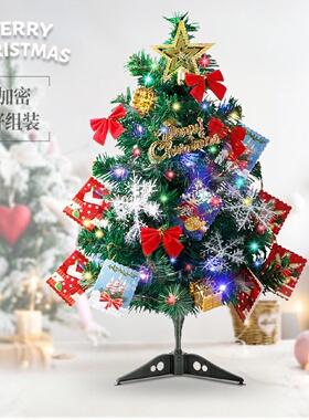 60CM迷你小型圣诞树套餐家用发光桌面摆件圣诞节装饰品室内圣诞树