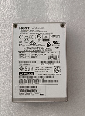 Sun太阳Oracle200g固态硬盘12GSAS2.议价