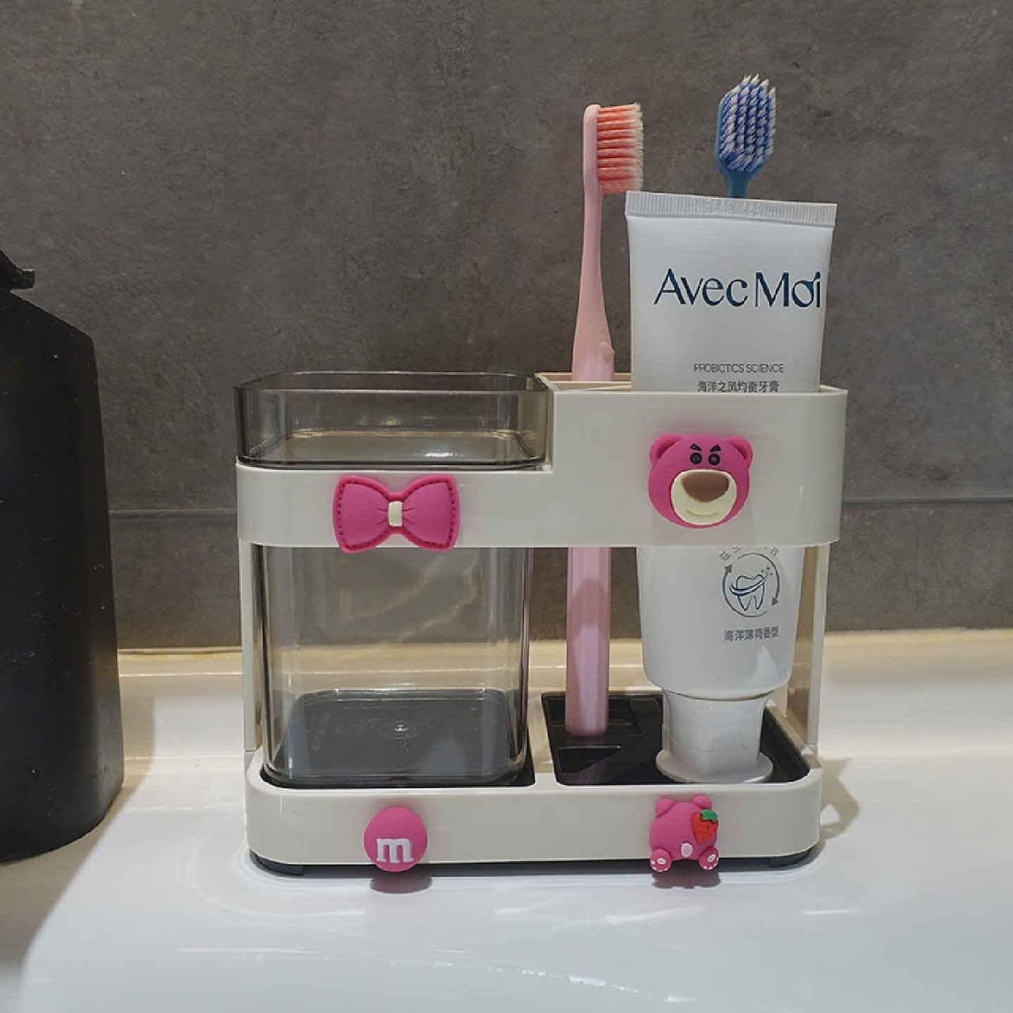 卫生间牙刷杯子置物架漱口杯情侣洗漱杯台面座电动牙刷牙膏收纳架