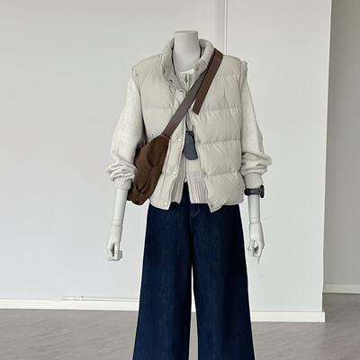 羽绒马甲背心女短款小个子秋冬外穿2025新款保暖坎肩叠穿马夹外套