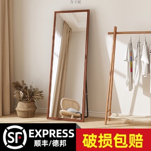 复古镜子身镜ins卧室少女网红落地镜可移动折叠家用化妆试衣镜厂