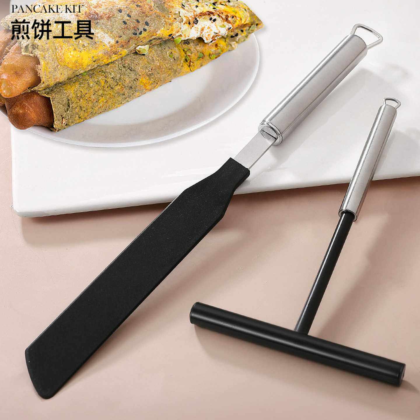 不锈钢尼龙摊煎饼果子工具摊饼器摊鸡蛋饼刮板煎饼工具烙摊煎饼器