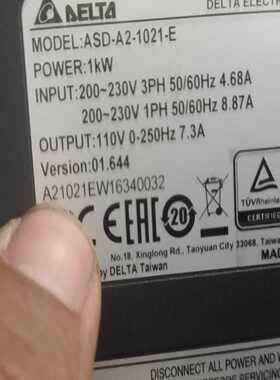 台达A2伺服1KWASD-A2-1021-E成色新，询价