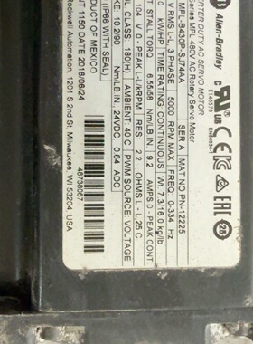 AB罗克韦尔伺服电机MPLB430PSJ74AA拆机现货-议价