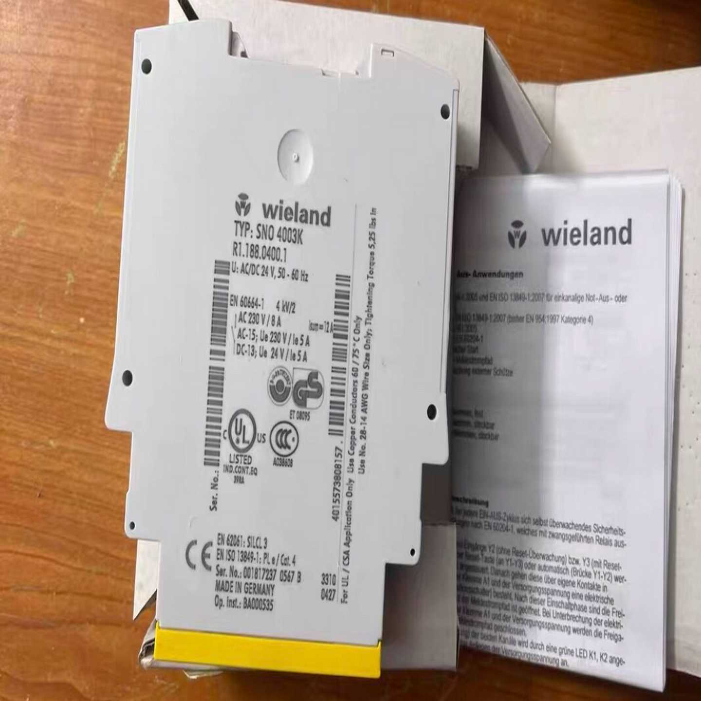 Wieland威琅安全继电器SNO4003K正询价