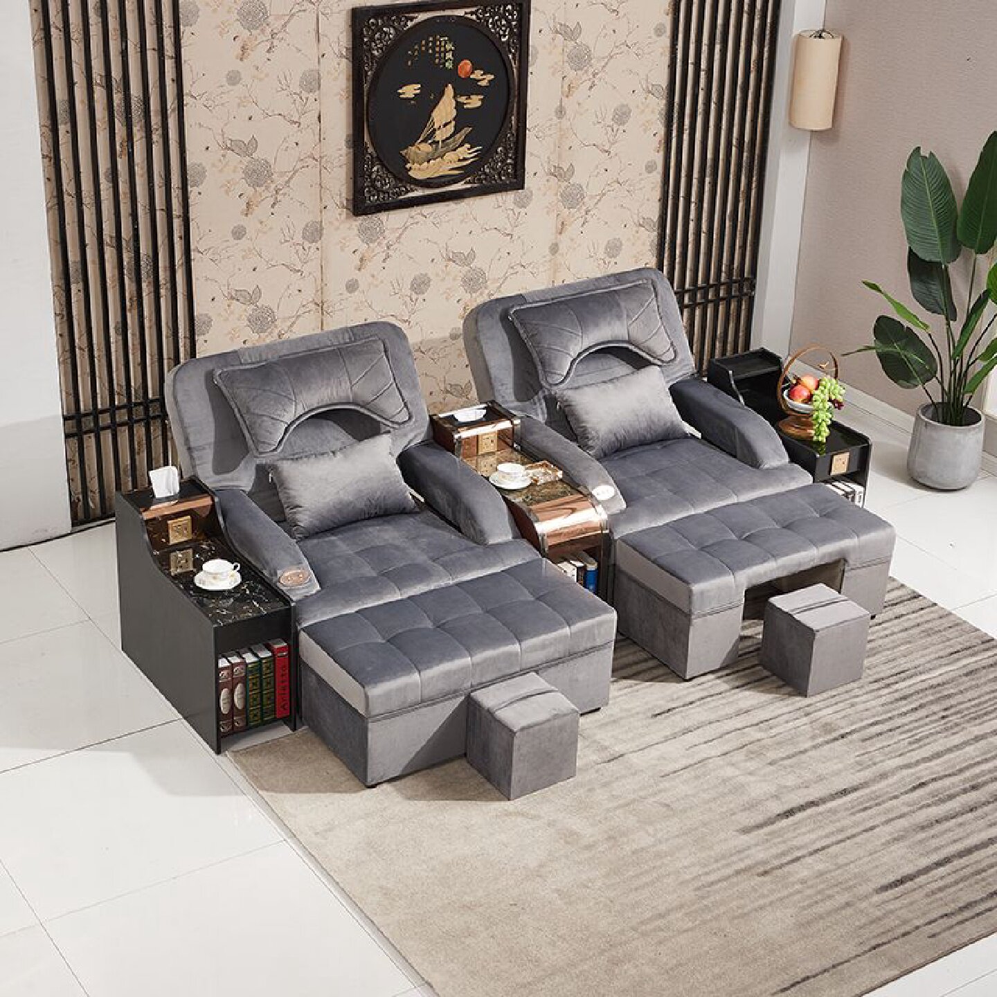 足疗沙发电动按摩床多功能足浴沙发美足躺椅按摩泡脚椅美甲沙发