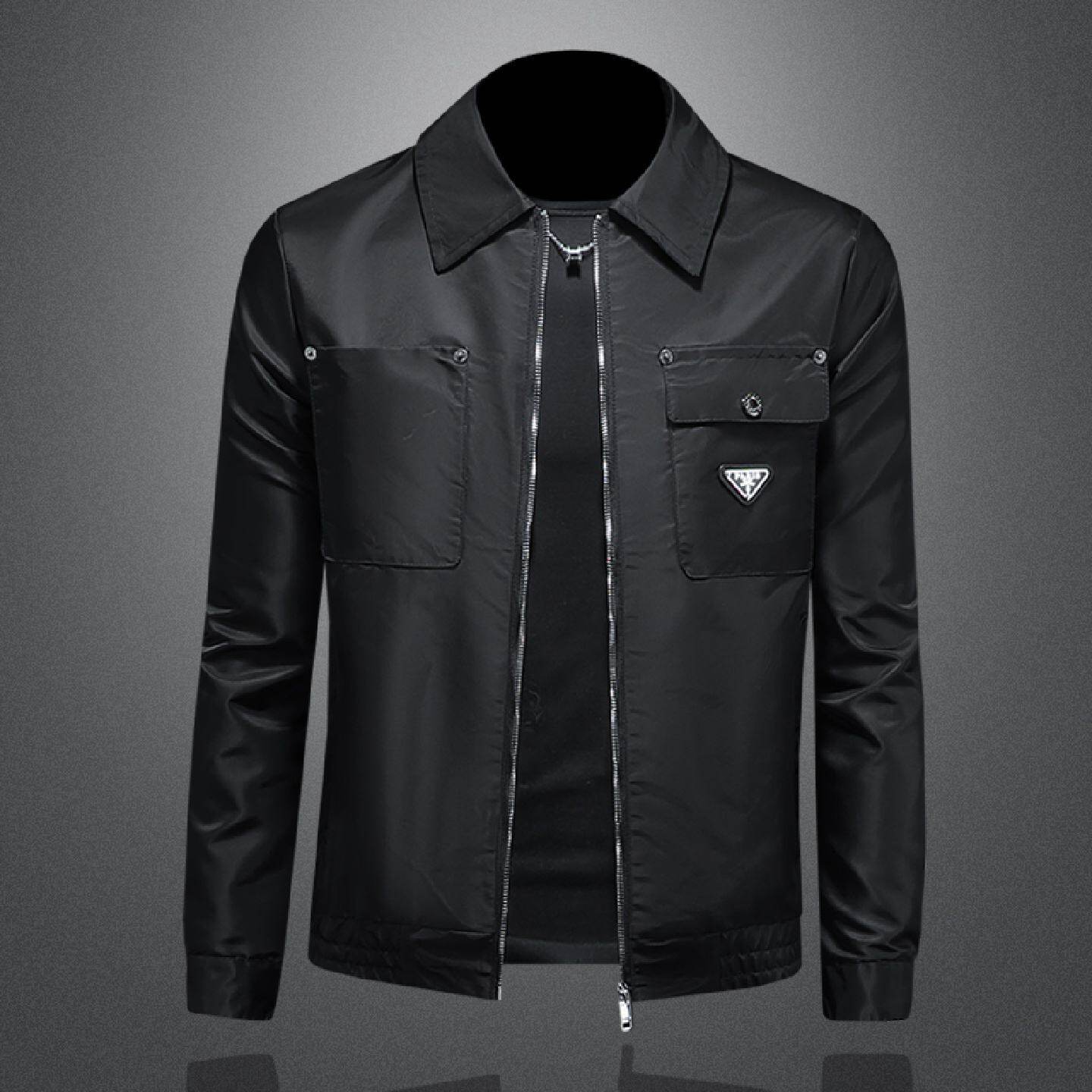 欧洲站翻领夹克外套男士高级感休闲轻奢有型西装秋冬新款上衣潮牌