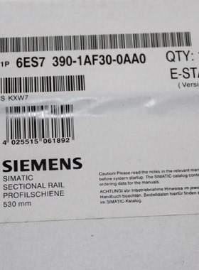 议价6ES7390-1AF30-0AA0西门子S7-300导轨530mm 6ES7 390-1AF30-0