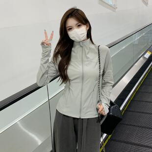 修身防晒衣女款轻薄2026新款立领冰丝薄纱外穿防紫外线瑜伽服速干