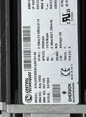 075U2B200VBCAA075140，CT伺服电机(亚飞商行）