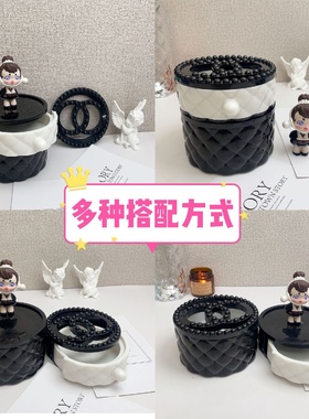 胖丫丫diy圆形山茶花抽屉柜收纳盒滴胶模具小饰品收纳柜硅胶模具