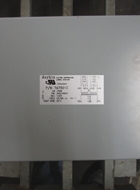 DAYKIN TA7501E  DKN200A PRI 240480V POWER TRANSFORMER  USED